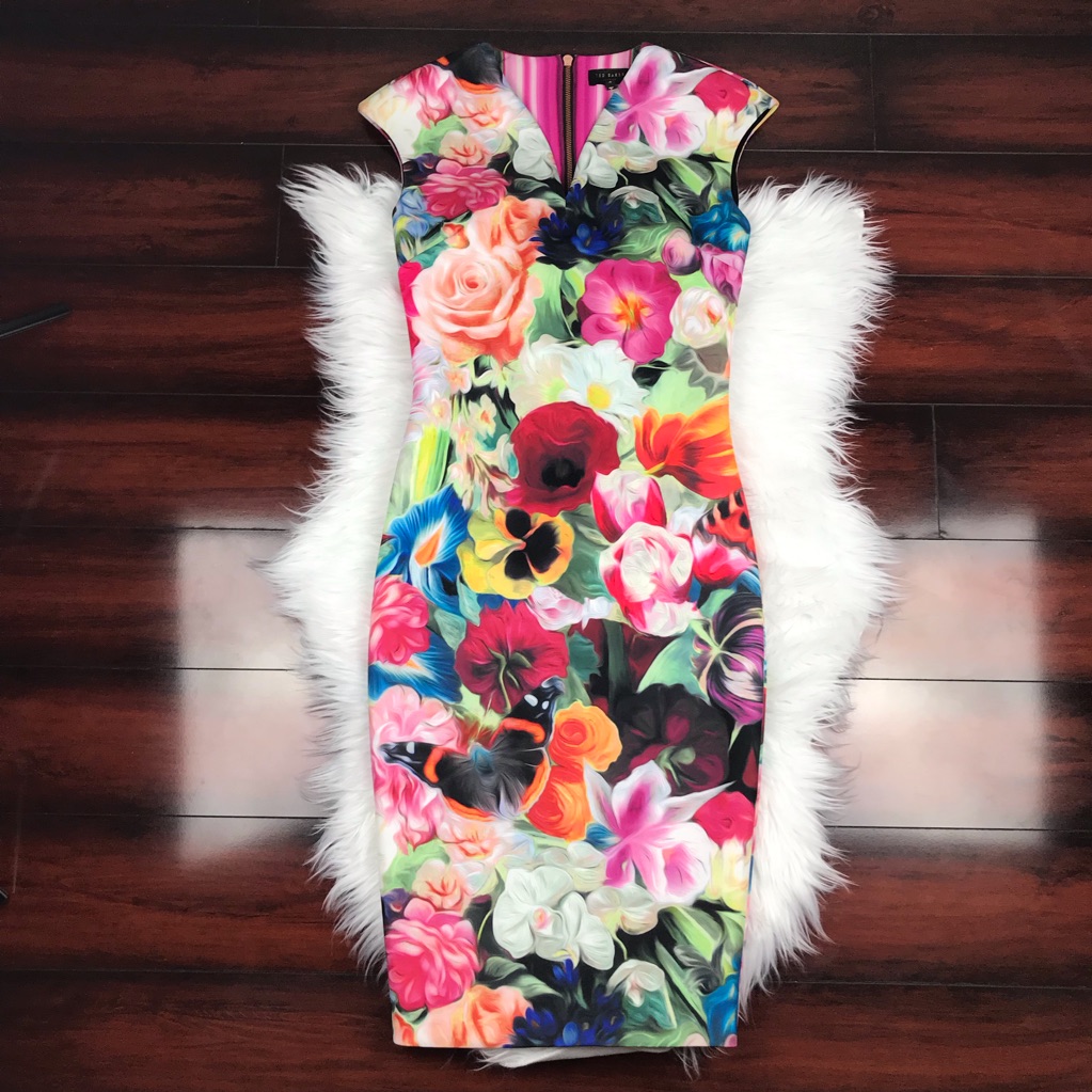 Ted Baker London Floral Midi Dress - Multicolor